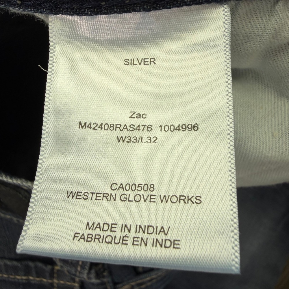 Silver Jeans Mens 33x32 (Fits 34x31) Dark Wash Zac Relaxed Straight Denim - Picture 3 of 15